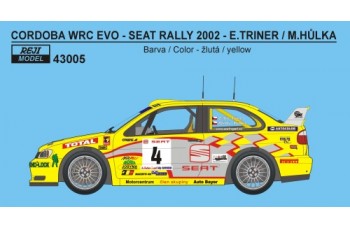 Decal – Seat Cordoba Evo 2 Czech rallychampionship 2002 – Triner / Hůlka